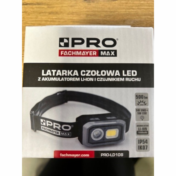 PRO LED ČELOVÁ SVÍTILNA S DOBÍJECÍ BATERII A POHYBOVÝM SN...