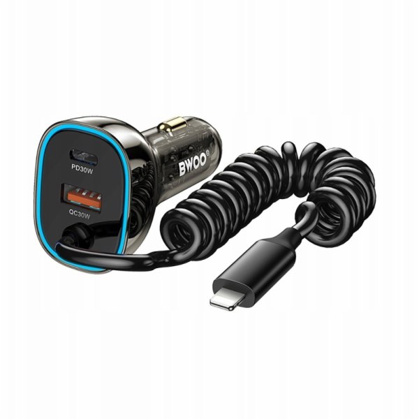 XO Autonabíječka BWOO 30W PD CC96L 1x USB-C 1x USB s kabe...