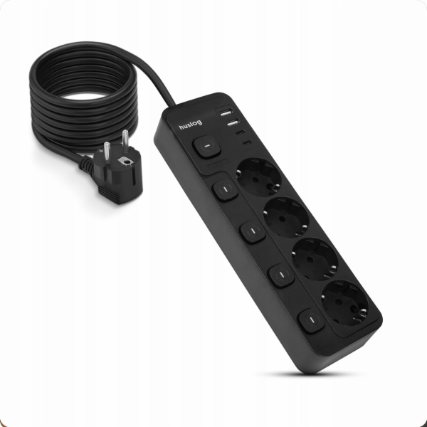 Velstro Prodlužovací kabel Huslog s 5 vypínači