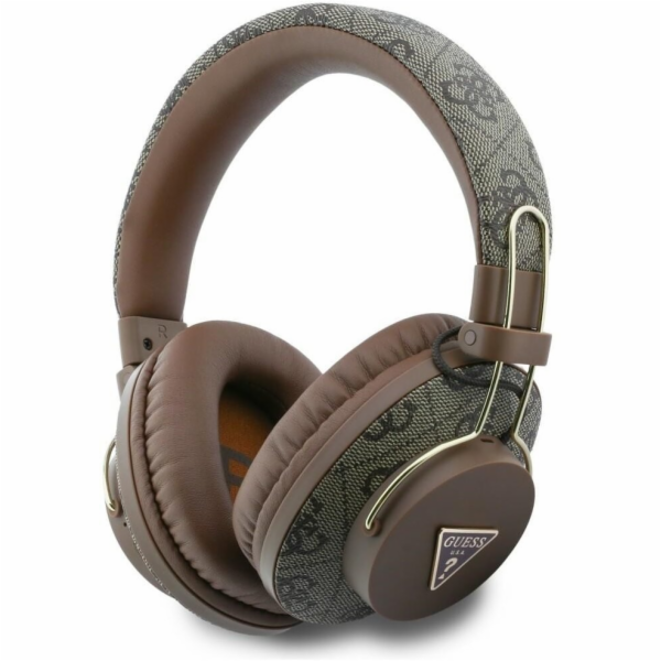 Guess Sluchátka přes uši Triangle Logo Bluetooth ENC hnědá