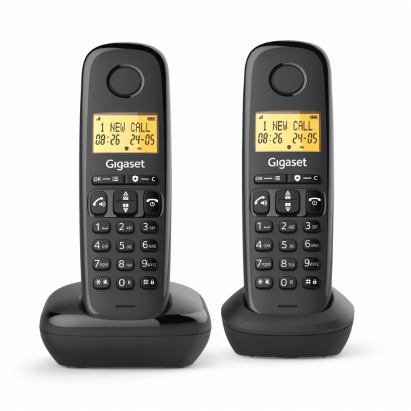 Gigaset Analogový telefon DECT Basic 100 DUO, černý