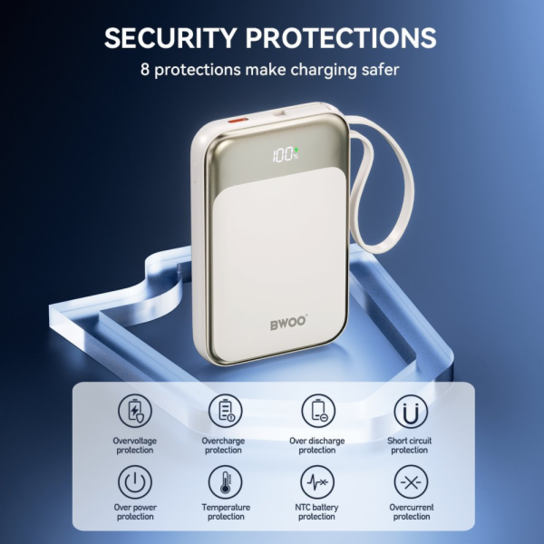 Wekome Powerbanka BWOO P80 PD 20W 10000 mAh s USB-C kabel...