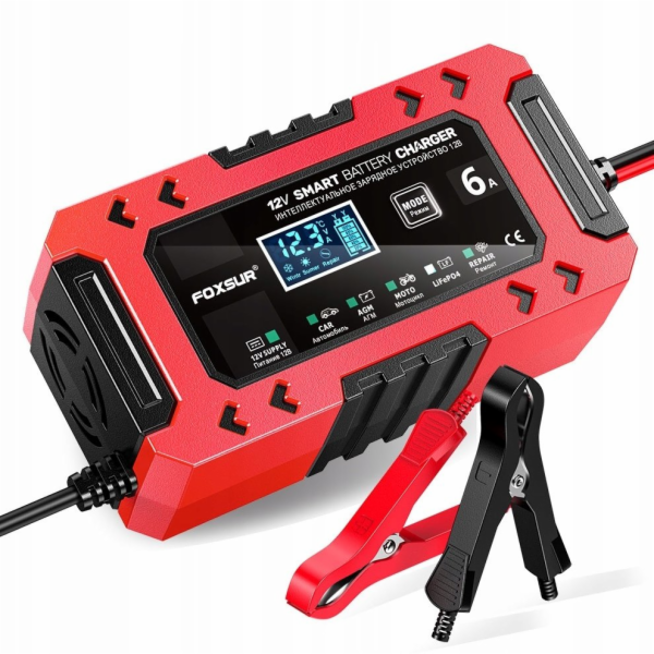 AWTools EM usměrňovač FOXSUR 12V 6A LCD