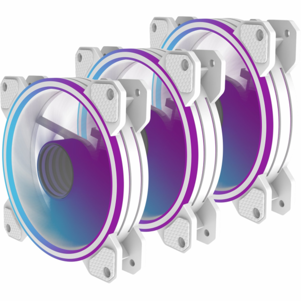 PREYON Ventilátor Eagle Eye 120 PWM ARGB, 3 kusy, bílý
