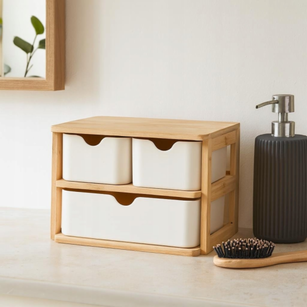 Bathroom Solutions Organizér z bambusu LADEN se 3 zásuvka...