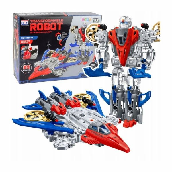 LeanToys Robot Fighter Combat 2v1 Světla Zvuky Červeno-mo...