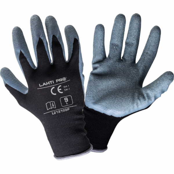 Lahti Pro Latexové rukavice , černé a šedé, l212110p, 12 ...