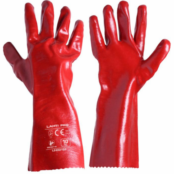 Lahti Pro Ochranné rukavice PVC, dlouhé, velikost 10 (L24...