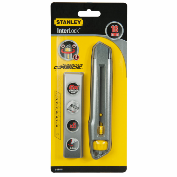 Stanley odlamovací nůž 18 mm Interlock 5 čepelí (7-10-018)