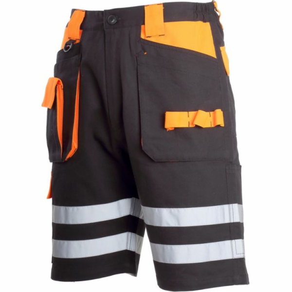 Lahti Pro Kraťasy černo-oranžové 100% bavlna s reflexními...