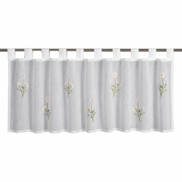 Bistro závěs Sehlbach s poutky, motiv sedmikrásek, 140 cm...