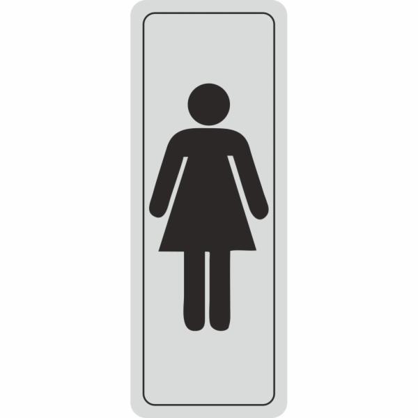 Dveřní cedule "Žena 2" 12 cm x 4,5 cm tvrdé PVC stříbrnošedé