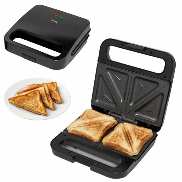 Aigostar Sendvičovač Huslog černý 800W SimpleBite