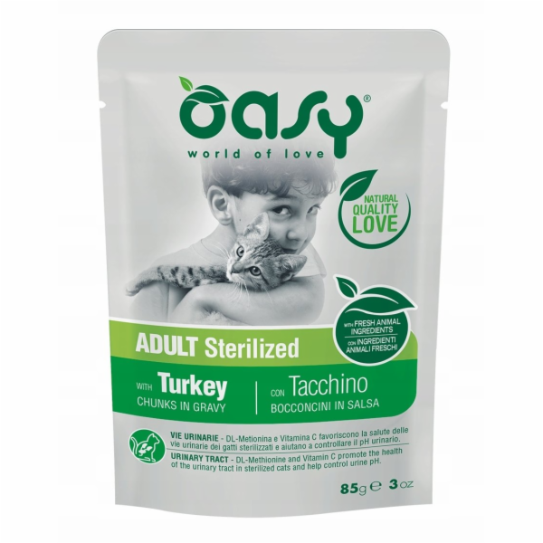 OASY Chunks in gravy Sterilized Turkey - mokré krmivo pro...