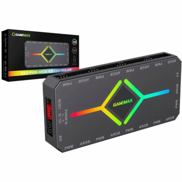 GameMax Gamemax | Dálkové ovládání | V4.0 ARGB PWM HUB ČE...