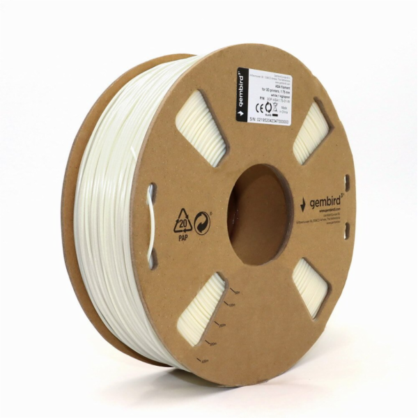 Gembird GEMBIRD Filament ASA bílý 1,75mm 1kg