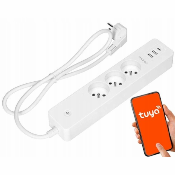 Orno Tuya Smart Wi-Fi prodlužovací kabel se 3 zásuvkami s...