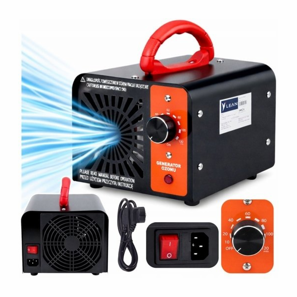 Lean Generátor ozonu Ozonator 155W 60000mg Časovač 120 min