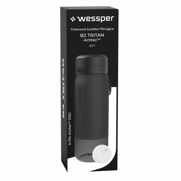 Wessper Filtrační láhev B2 TRITAN Actitex™ 700ml černá (W...