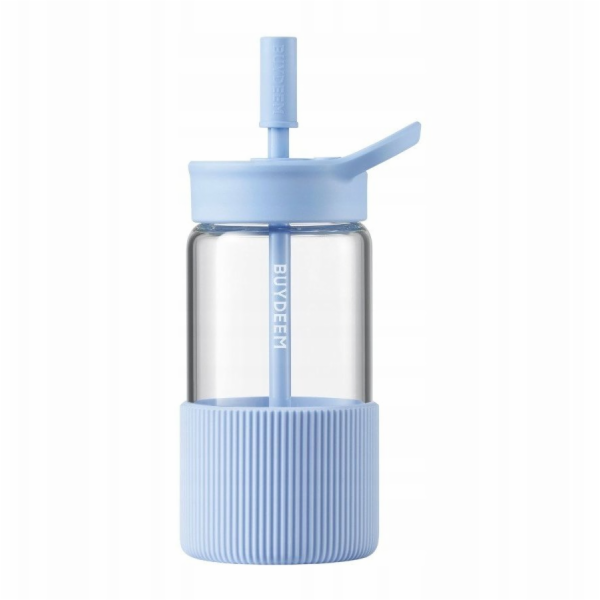 NoName BUYDEEM Přenosná skleněná láhev s brčkem 550ml, mo...