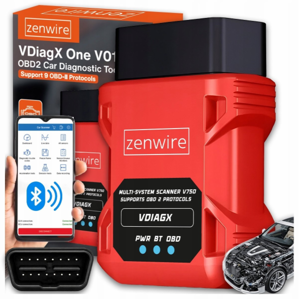 Zenwire Tester rozhraní , diagnostický skener OBD2, ELM32...