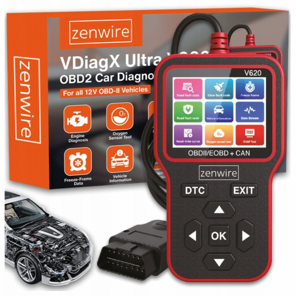Zenwire rozhraní tester diagnostický skener displej OBD2 ...