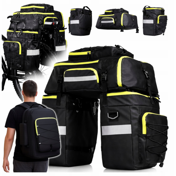 Wozinsky L34S CYKLISTICKÁ TAŠKA, BATOH, KUFR 3v1, 53L, VO...