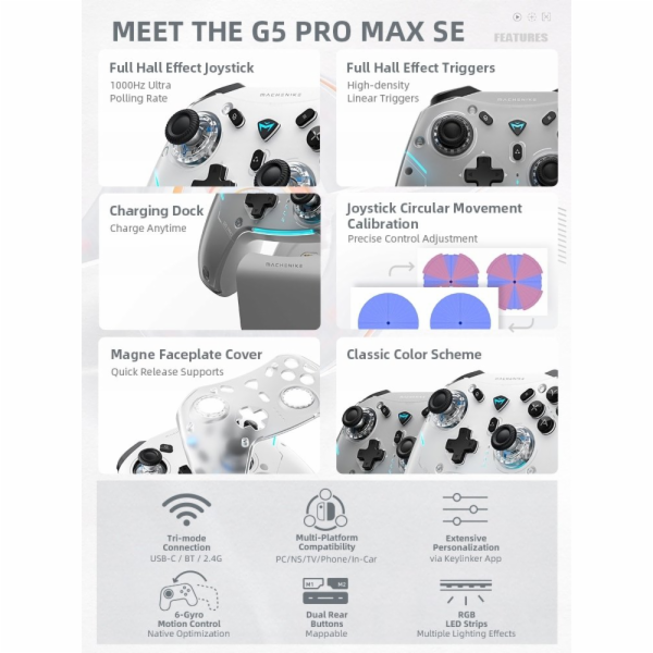 NoName Bezdrátový herní ovladač Machenike G5Pro Max s nab...