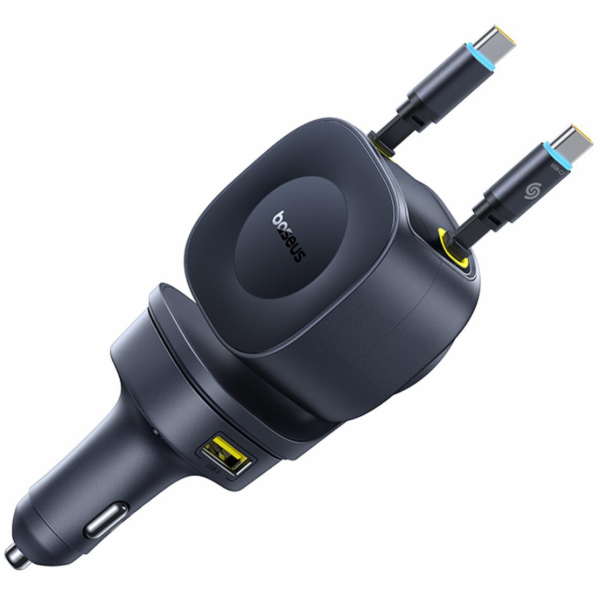 Baseus Nabíječka USB-C USB-A do auta s výsuvným kabelem U...