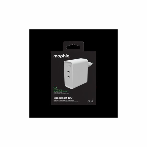 Power Adapter GaN USB-C Dual 100W White