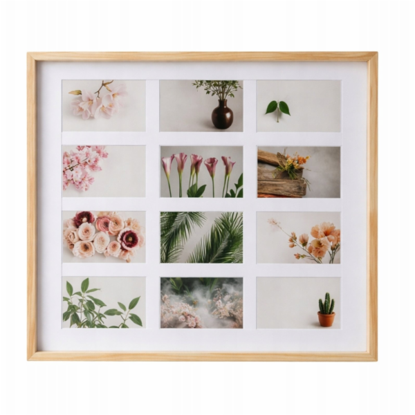 Edaxo Rám Dřevěný rám na 12 fotografií FORMIN, 59 x 54 cm