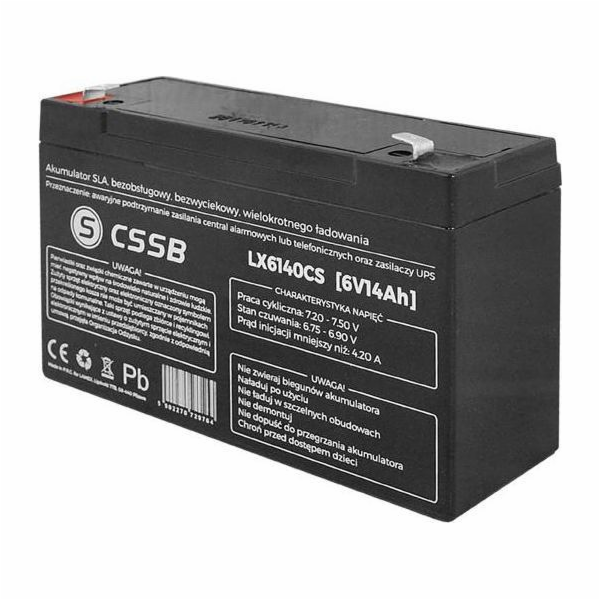 CSSB Gelová baterie 6V 14Ah