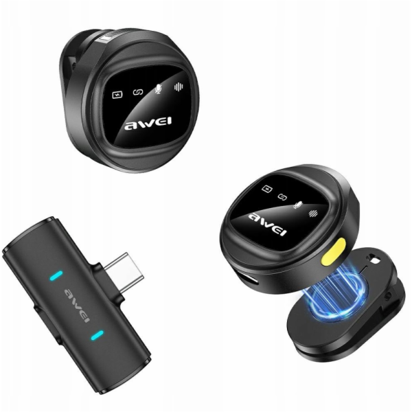Awei Bezdrátový mikrofon AWEI MK3 Duo černý