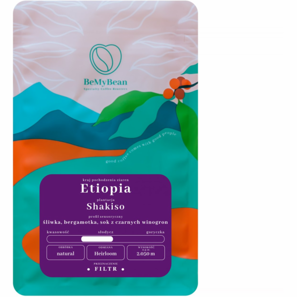 BeMyBean - Ethiopia Shakiso Natural Filter kávová zrna 250 g
