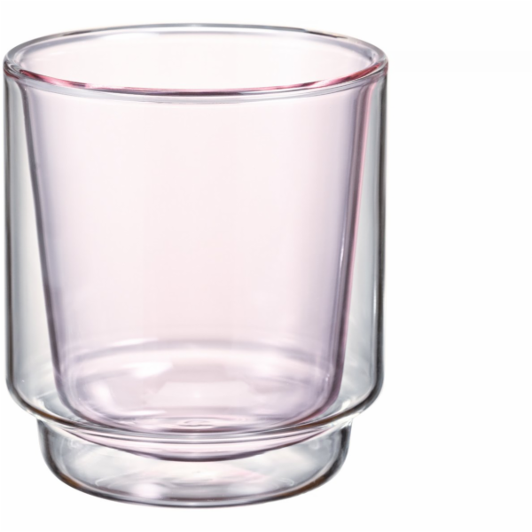 Hario - Dvoustěnná sklenice na matchu 370ml - růžová