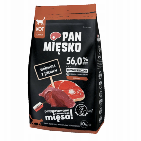 Pan Mięsko Suché krmivo pro kočky Mr. Meat Hovězí s jelen...