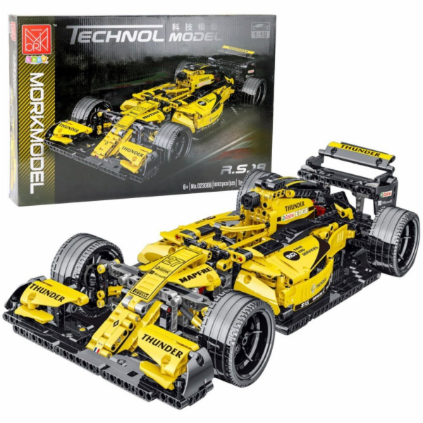 LeanToys Stavební kostky Závodní auto RS18 Žluté 1:10 109...