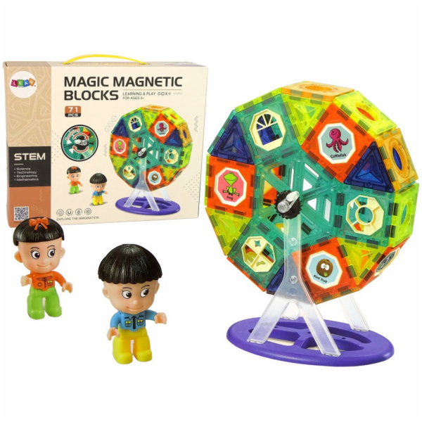 LeanToys Magnetické bloky 3D budovy Ruské kolo Kolotoč 71...