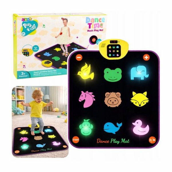 LeanToys Hudební taneční podložka se zvířaty , 5 režimů, ...