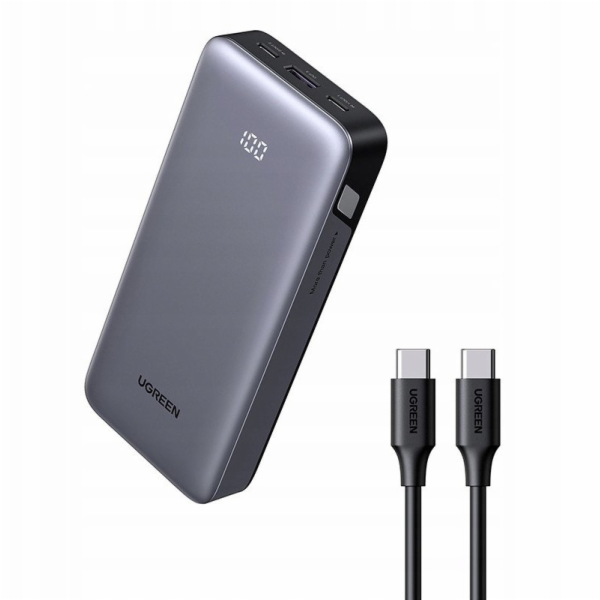Ugreen Powerbanka PB532 20000mAh USB-A, 2xUSB-C 30W šedá