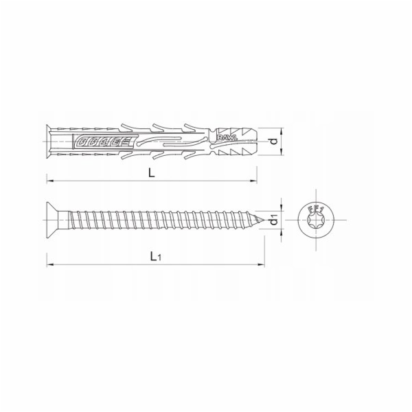 Koelner/Rawlplug FF1 Polyamidová rámová hmoždinka 8x140 m...