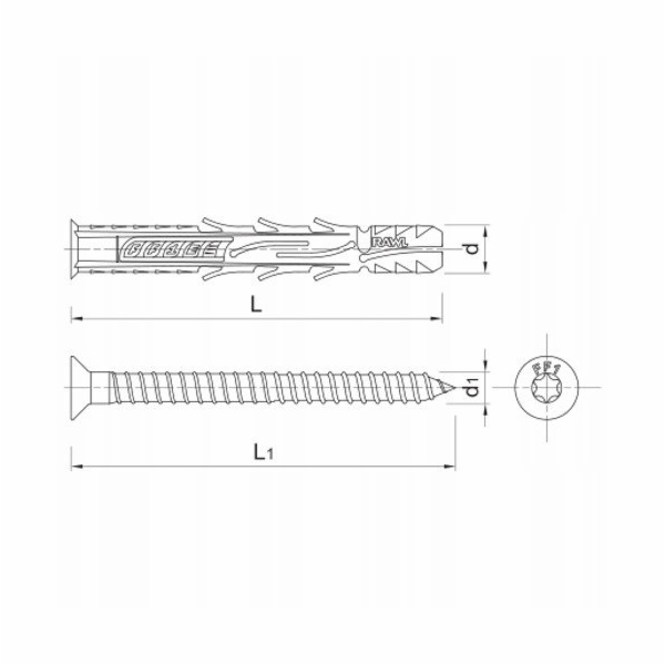 Koelner/Rawlplug FF1 Polyamidová rámová hmoždinka 8x160 m...