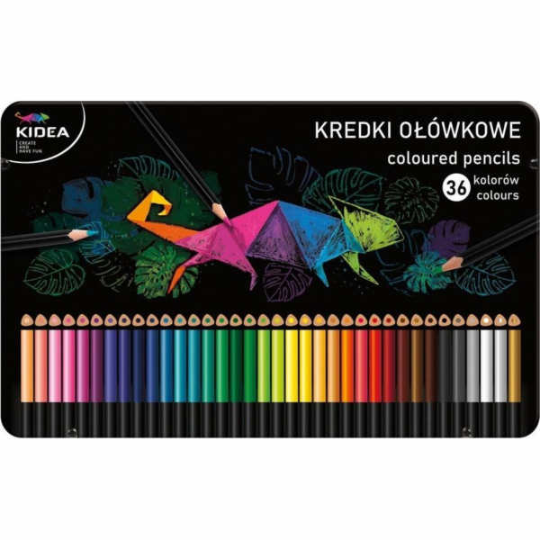 Derform Trojhranné pastelky Kidea p8 v kovové krabičce 36...