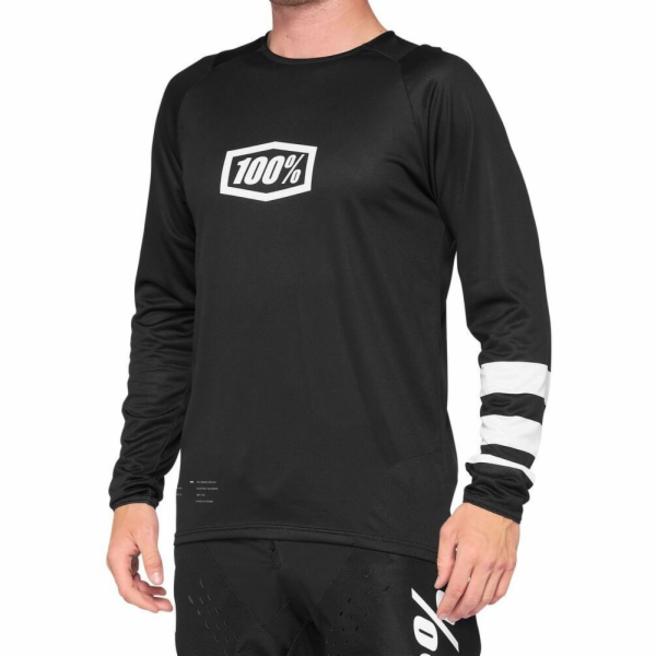Adidas 100% R-CORE Dětský dres s dlouhým rukávem, černá b...
