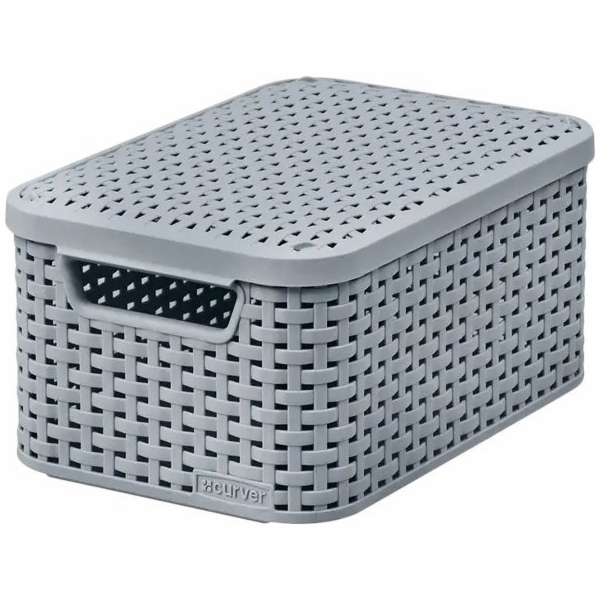 Koš s víkem Curver® STYLE2 LID S, krémový, s víkem, 29x20...