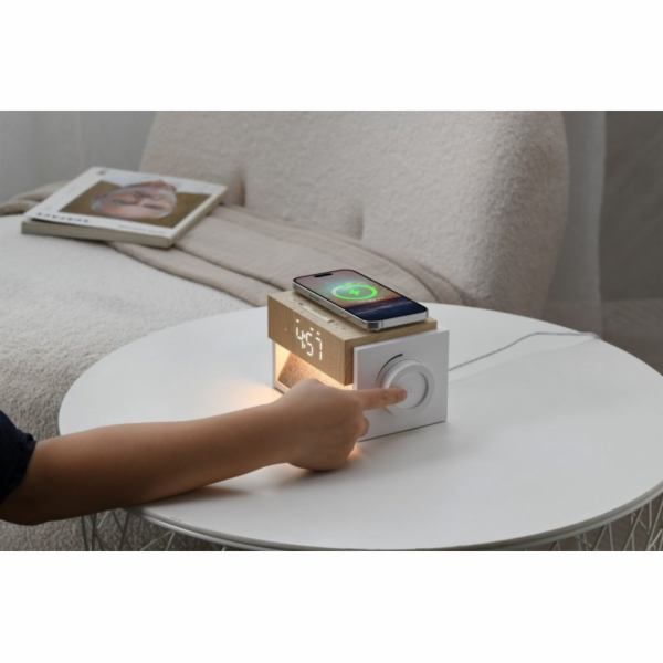 IMMAX LED budík DECENT/ bezdrátové nabíjení/ bílý šum/ 20...