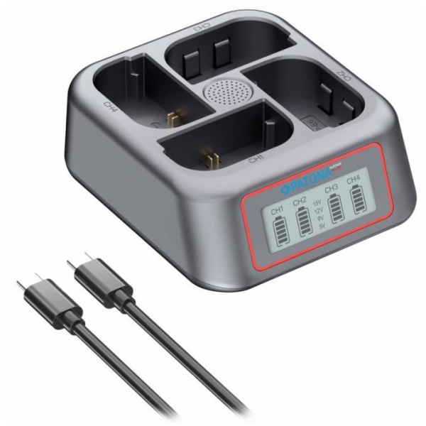 PATONA nabíječka 4-port pro Foto Canon LP-E6/LP-E6N/LP-E6...