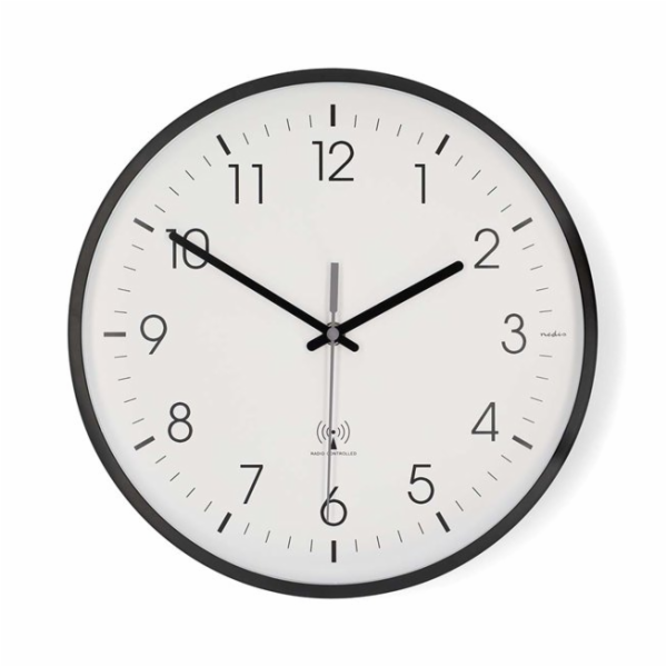 Nedis CLWA6226BK - Nástěnné hodiny | Průměr: 300 mm | Pla...
