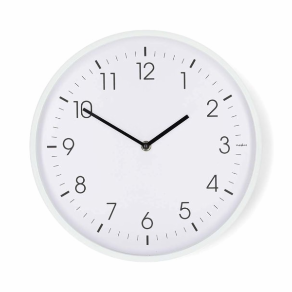 Nedis CLWA1226WT - Nástěnné hodiny | Průměr: 300 mm | Pla...