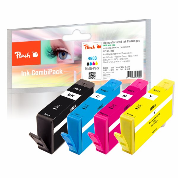 PEACH kompatibilní cartridge HP No. 903, Multi-Pack1x bk,...